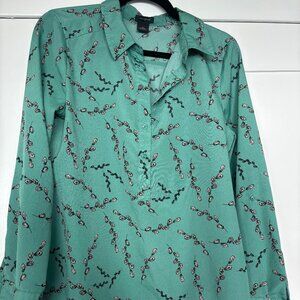 Small Green Ann Taylor Blouse